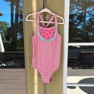 Pink Striped Watermelon Kids Swimsuit